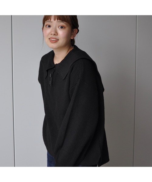 CPCM（シーピーシーエム）の「セーラーカラーニットプルーバー（ニット/セーター・レディース・ベージュ/ブラック/グリーン系その他・FREE）」の15枚目の写真