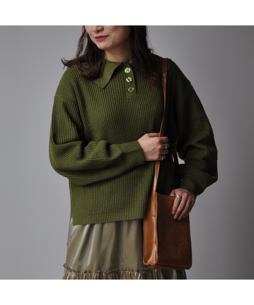 CPCM（シーピーシーエム）の「セーラーカラーニットプルーバー（ニット/セーター・レディース・ベージュ/ブラック/グリーン系その他・FREE）」の22枚目の写真