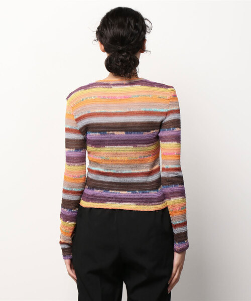 atmos pink（アトモスピンク）の「atmos pink ボーダーミニ丈トップス（Tシャツ/カットソー・レディース・イエロー/ピンク・FREE）」の3枚目の写真