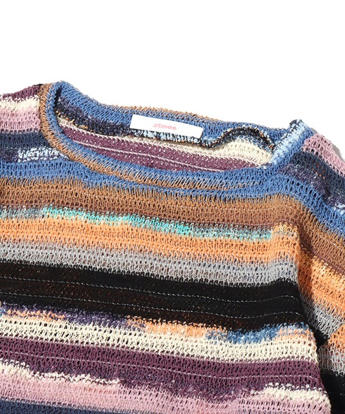 atmos pink（アトモスピンク）の「atmos pink ボーダーミニ丈トップス（Tシャツ/カットソー・レディース・イエロー/ピンク・FREE）」の7枚目の写真