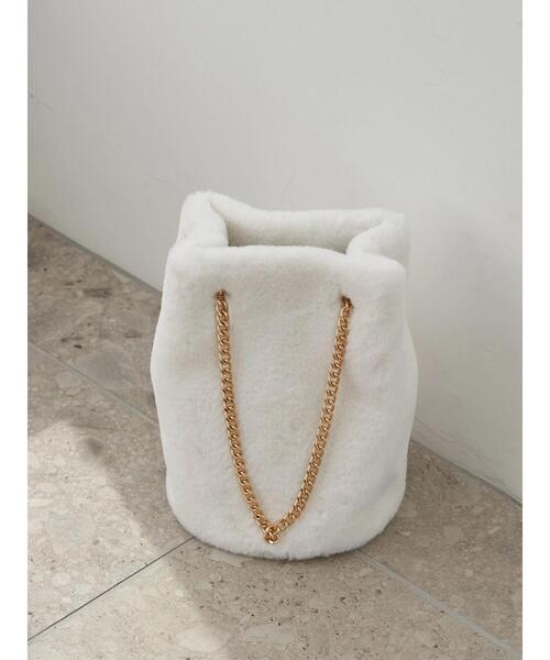 earth music&ecology(アースミュージックアンドエコロジー)の「ファー巾着バッグ *(ハンドバッグ・レディース・ブラウン/ピンク/アイボリー・FREE)」の15枚目の写真