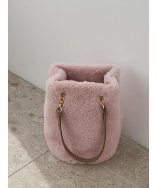 earth music&ecology(アースミュージックアンドエコロジー)の「ファー巾着バッグ *(ハンドバッグ・レディース・ブラウン/ピンク/アイボリー・FREE)」の16枚目の写真