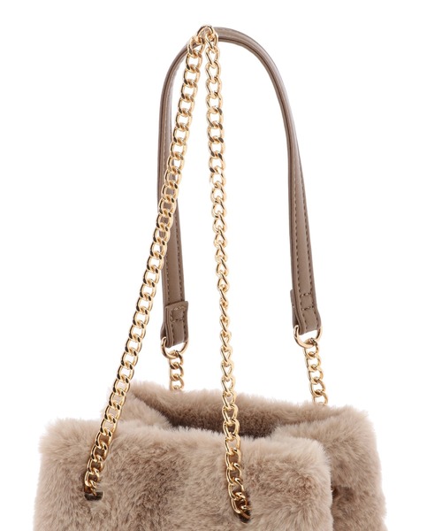 earth music&ecology(アースミュージックアンドエコロジー)の「ファー巾着バッグ *(ハンドバッグ・レディース・ブラウン/ピンク/アイボリー・FREE)」の9枚目の写真