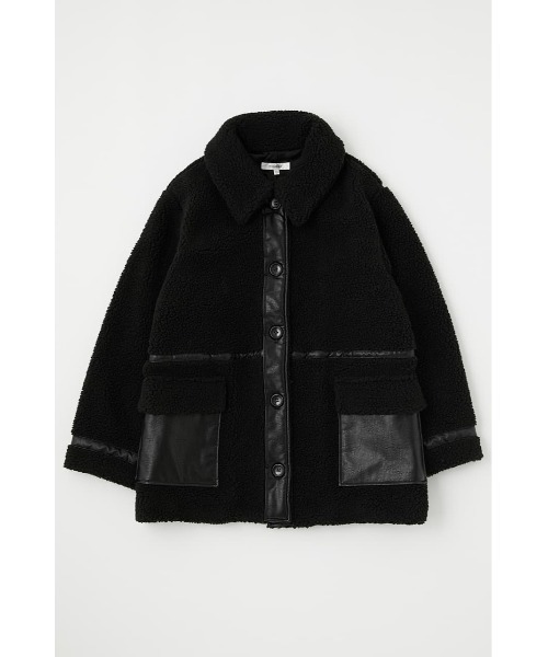 MOUSSY(マウジー)の「BOXY BOA MIDDLE コート(ムートンコート・レディース・ベージュ/ブラック/アイボリー・FREE)」の8枚目の写真