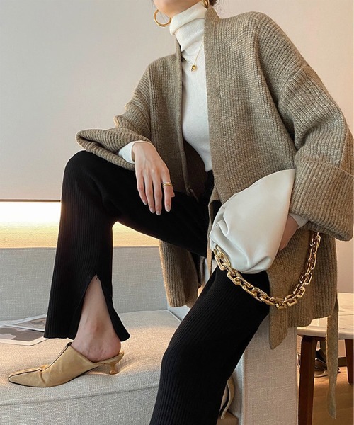 MAISON DE THERESE（メゾン ド テレーズ）の「ベルト付きなカーディガン（カーディガン/ボレロ・レディース・モカ/グレー/ダークグレー・FREE）」の21枚目の写真