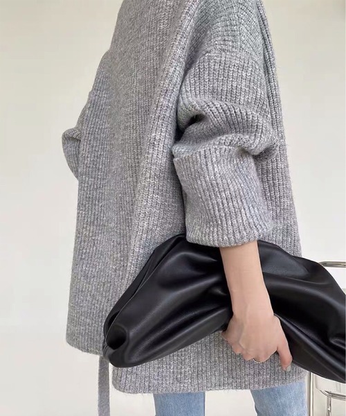 MAISON DE THERESE（メゾン ド テレーズ）の「ベルト付きなカーディガン（カーディガン/ボレロ・レディース・モカ/グレー/ダークグレー・FREE）」の16枚目の写真