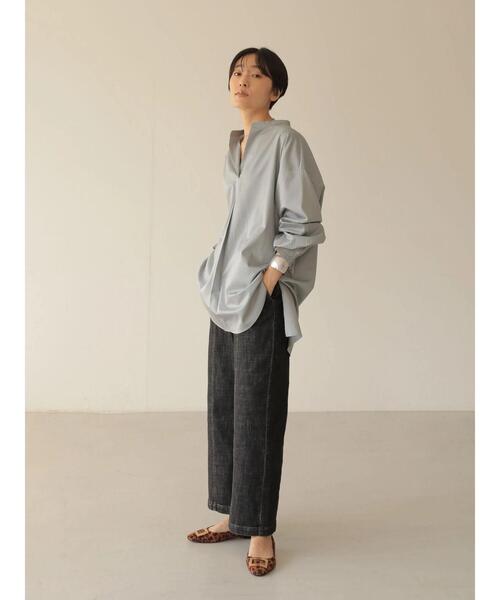 AMERICAN HOLIC(アメリカンホリック)の「綿サテンスキッパーバックボタンシャツ(シャツ/ブラウス・レディース・サックスブルー/アイボリー/キャメル・M/L)」の20枚目の写真