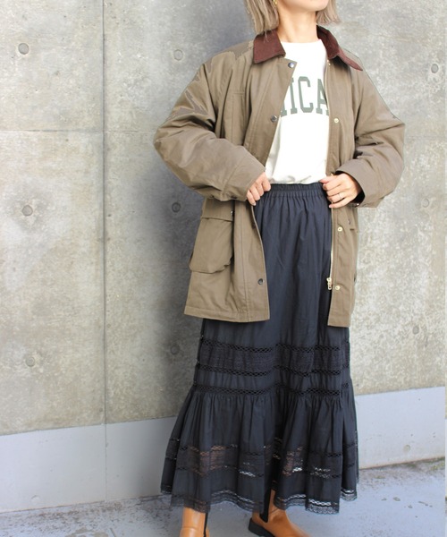 MLI'A(エムリア)の「襟配色ミリタリージャケット(ブルゾン・レディース・ベージュ/カーキ・M)」の14枚目の写真