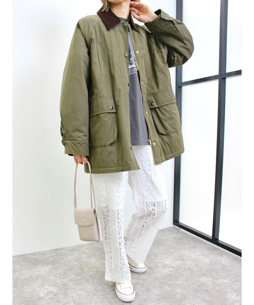 MLI'A(エムリア)の「襟配色ミリタリージャケット(ブルゾン・レディース・ベージュ/カーキ・M)」の20枚目の写真