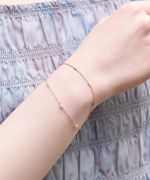 Phoebe（フィービィー）の「レイヤードパールマンテルブレスレット/シンプルチェーン（ブレスレット・レディース・イエローゴールド/ピンクゴールド・FREE）」の10枚目の写真