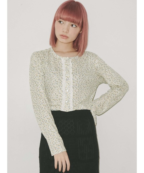 merry jenny（メリージェニー）の「flowerフリルレースカーディガン（カーディガン/ボレロ・レディース・グリーン/ブルー/イエロー・FREE）」の4枚目の写真