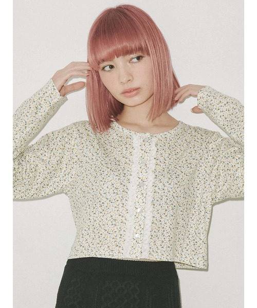 merry jenny（メリージェニー）の「flowerフリルレースカーディガン（カーディガン/ボレロ・レディース・グリーン/ブルー/イエロー・FREE）」の5枚目の写真