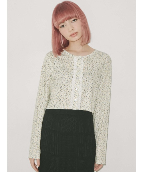 merry jenny（メリージェニー）の「flowerフリルレースカーディガン（カーディガン/ボレロ・レディース・グリーン/ブルー/イエロー・FREE）」の6枚目の写真