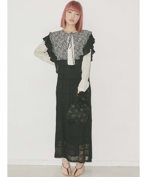 merry jenny（メリージェニー）の「flowerフリルレースカーディガン（カーディガン/ボレロ・レディース・グリーン/ブルー/イエロー・FREE）」の10枚目の写真