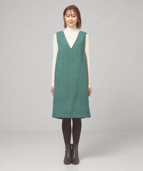 closet story（クローゼットストーリー）の「＜closet story（クローゼットストーリー）＞ツイード ジャンパースカート（ジャンパースカート・レディース・ブラック/ケリー・FREE）」の3枚目の写真