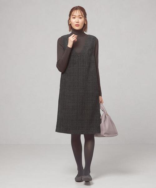 closet story（クローゼットストーリー）の「＜closet story（クローゼットストーリー）＞ツイード ジャンパースカート（ジャンパースカート・レディース・ブラック/ケリー・FREE）」の9枚目の写真