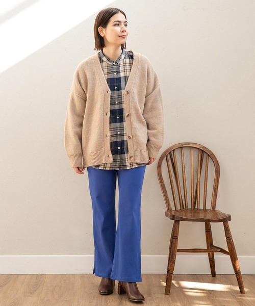 niko and（ニコアンド）の「洗えるカラー毛足ニットカーディガン