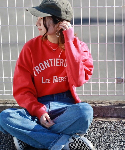 Lee（リー）の「【Lee】クロップスウェット（スウェット・レディース・レッド・M/L）」の4枚目の写真