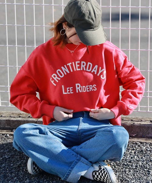 Lee（リー）の「【Lee】クロップスウェット（スウェット・レディース・レッド・M/L）」の6枚目の写真