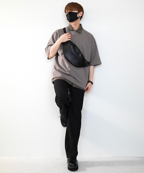 CLEL(クレイル)の「【CLEL】Linen-Touch Loose Half Sleeve Open Collar Shirt / リネンタッチ ルーズ 半袖オープンカラーシャツ(シャツ/ブラウス・メンズ・カーキブラウン/グレー系その他/グレイッシュベージュ・S/M/L)」の15枚目の写真
