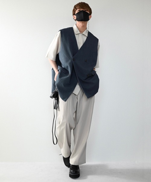 CLEL(クレイル)の「【CLEL】Linen-Touch Loose Half Sleeve Open Collar Shirt / リネンタッチ ルーズ 半袖オープンカラーシャツ(シャツ/ブラウス・メンズ・カーキブラウン/グレー系その他/グレイッシュベージュ・S/M/L)」の18枚目の写真