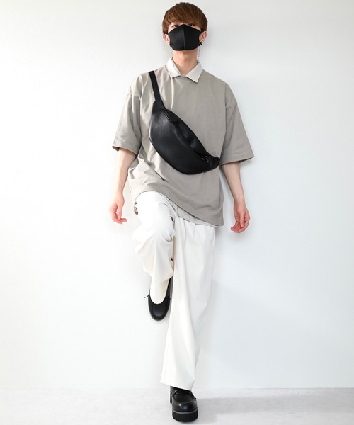CLEL(クレイル)の「【CLEL】Linen-Touch Loose Half Sleeve Open Collar Shirt / リネンタッチ ルーズ 半袖オープンカラーシャツ(シャツ/ブラウス・メンズ・カーキブラウン/グレー系その他/グレイッシュベージュ・S/M/L)」の20枚目の写真