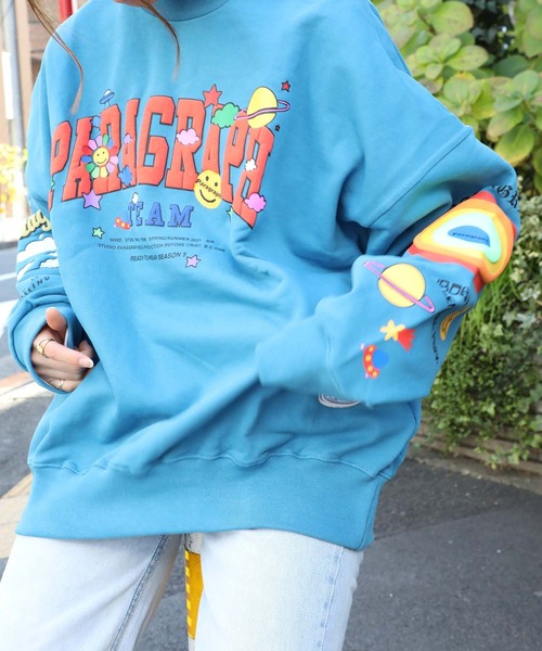 Paragraph(パラグラフ)の「Paragraph/パラグラフ スマイルハッピースウェット SMILE HAPPY MTM NO.043(スウェット・メンズ・ブラック/パープル/グレー/グリーン/ブルー/オレンジ/ベージュ・FREE)」の5枚目の写真