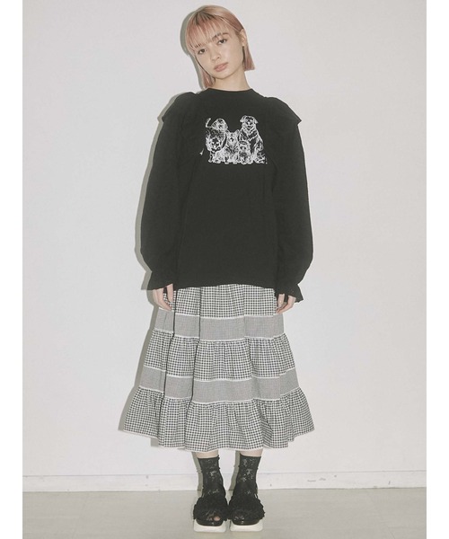 merry jenny（メリージェニー）の「dog longtee（Tシャツ/カットソー・レディース・オフホワイト/ブラック・FREE）」の15枚目の写真