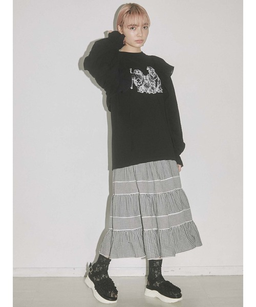 merry jenny（メリージェニー）の「dog longtee（Tシャツ/カットソー・レディース・オフホワイト/ブラック・FREE）」の20枚目の写真