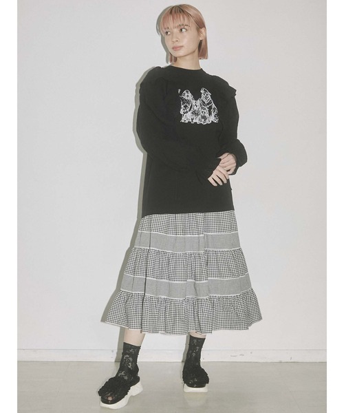 merry jenny（メリージェニー）の「dog longtee（Tシャツ/カットソー・レディース・オフホワイト/ブラック・FREE）」の21枚目の写真