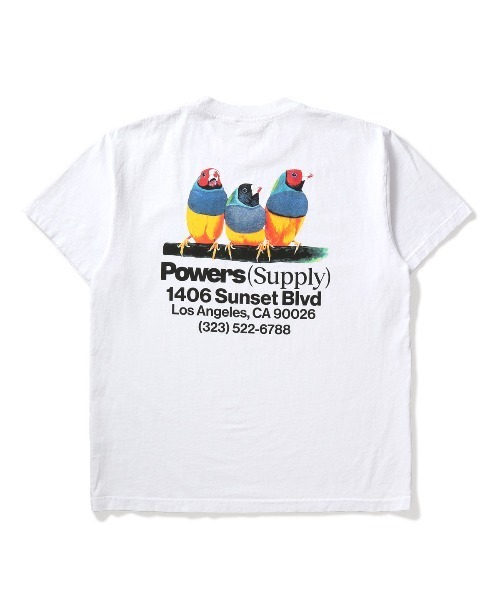 POWERS(パワーズ)の「POWERS BIRD SS TEE Tシャツ パワーズ UNION ユニオン(Tシャツ/カットソー・メンズ・ホワイト/ブラック・SMALL/MEDIUM/LARGE/X-LARGE)」の2枚目の写真
