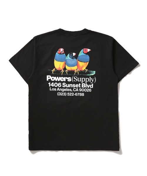 POWERS(パワーズ)の「POWERS BIRD SS TEE Tシャツ パワーズ UNION ユニオン(Tシャツ/カットソー・メンズ・ホワイト/ブラック・SMALL/MEDIUM/LARGE/X-LARGE)」の1枚目の写真