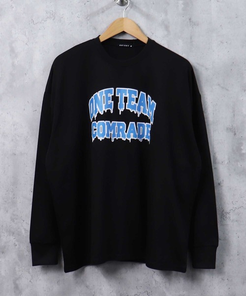 SHISKY（シスキー）の「ビッグシルエット プリントスウェットトレーナー（スウェット・メンズ・ブラック/ベージュ/ネイビー/オフホワイト/カーキ/オートミール/杢グレー/チャコール/ホワイト系/ブラック系/ブラック系1/ブラック系2/ブラック系3/ブラック系4/グレー系/ブルー系/ブルー系1・M/L/XL）」の4枚目の写真