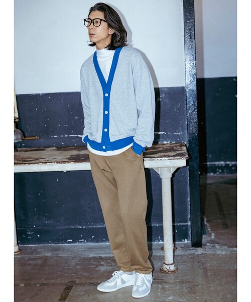 THE SHOP TK （ザ ショップ ティーケー ）の「◆粗杢ワッフルカーディガン（カーディガン/ボレロ・メンズ・ネイビー/オフホワイト/パープル・03/04/02）」の4枚目の写真