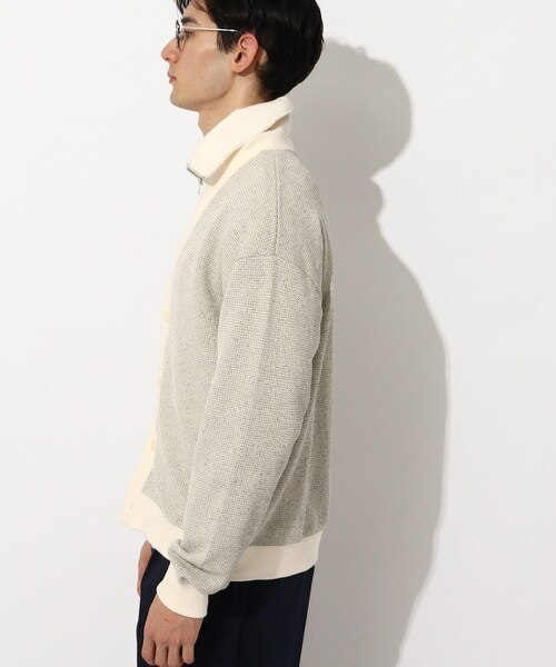 THE SHOP TK （ザ ショップ ティーケー ）の「◆粗杢ワッフルカーディガン（カーディガン/ボレロ・メンズ・ネイビー/オフホワイト/パープル・03/04/02）」の6枚目の写真