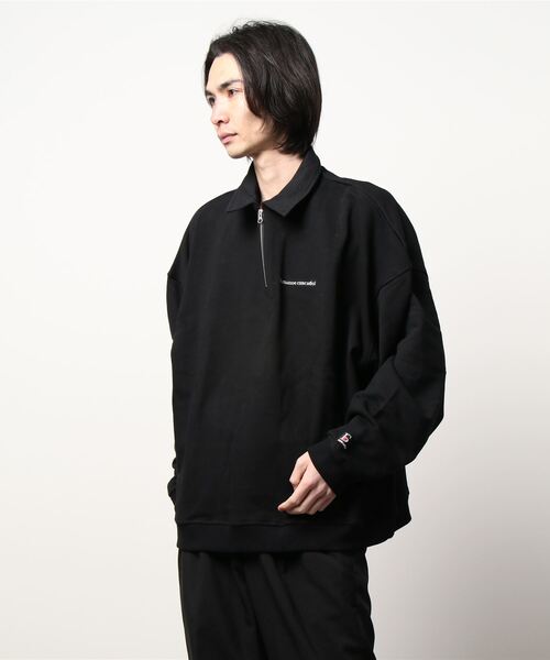 DANKE SCHON（ダンケシェーン）の「DankeSchon/ダンケシェーン/HALFZIPSWEAT/ハーフジップスウェット（スウェット・メンズ・ブラック/グリーン・FREE）」の3枚目の写真