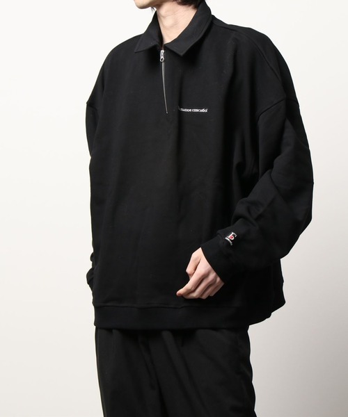 DANKE SCHON（ダンケシェーン）の「DankeSchon/ダンケシェーン/HALFZIPSWEAT/ハーフジップスウェット（スウェット・メンズ・ブラック/グリーン・FREE）」の7枚目の写真