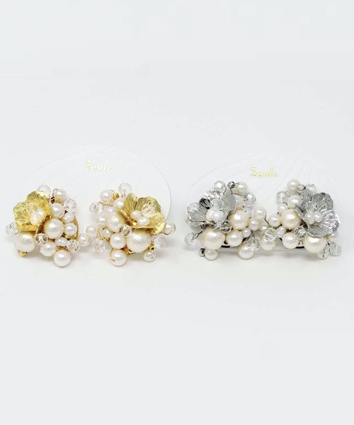 Zoule(ゾーラ)の「Zoule ゾーラ:pearl bouquet 淡水パールブーケピアス(ピアス(両耳用)・レディース・ゴールド/シルバー・FREE)」の7枚目の写真