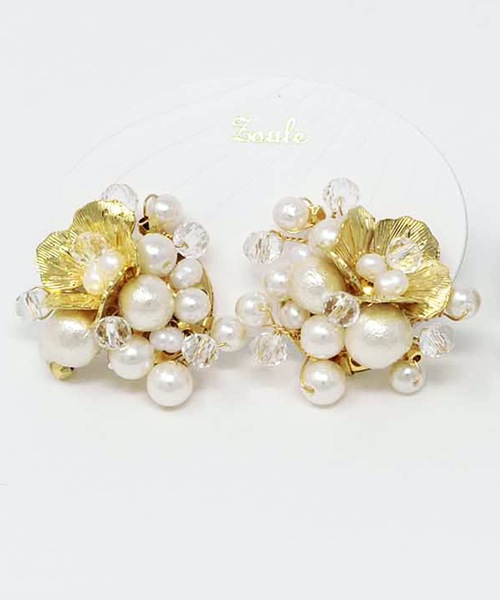 Zoule(ゾーラ)の「Zoule ゾーラ:pearl bouquet 淡水パールブーケピアス(ピアス(両耳用)・レディース・ゴールド/シルバー・FREE)」の8枚目の写真