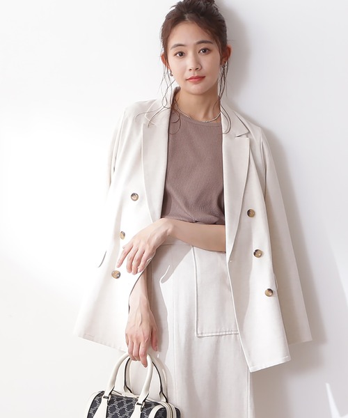【SSizeLine】◆麻混テーラードダブルジャケット