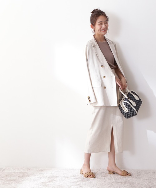 N.（N. Natural Beauty Basic）（エヌエヌナチュラルビューティーベーシック）の「【S Size Line】◆麻混テーラードダブルジャケット（テーラードジャケット・レディース・チャコールグレー/ベージュ/ナチュラル・SMALL/MEDIUM）」の22枚目の写真