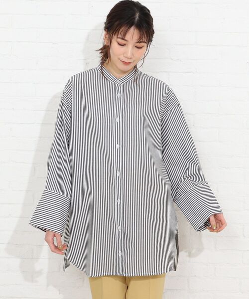 SHOO・LA・RUE(シューラルー)の「◆ビッグカフスシャツ(シャツ/ブラウス・レディース・ライトブルー/ホワイト系/ネイビー系2・00)」の19枚目の写真