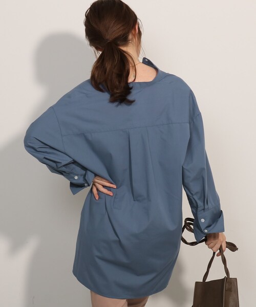 SHOO・LA・RUE(シューラルー)の「◆ビッグカフスシャツ(シャツ/ブラウス・レディース・ライトブルー/ホワイト系/ネイビー系2・00)」の9枚目の写真