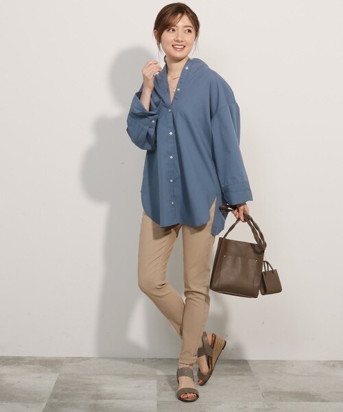 SHOO・LA・RUE(シューラルー)の「◆ビッグカフスシャツ(シャツ/ブラウス・レディース・ライトブルー/ホワイト系/ネイビー系2・00)」の17枚目の写真