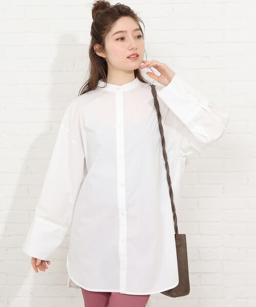 SHOO・LA・RUE(シューラルー)の「◆ビッグカフスシャツ(シャツ/ブラウス・レディース・ライトブルー/ホワイト系/ネイビー系2・00)」の14枚目の写真