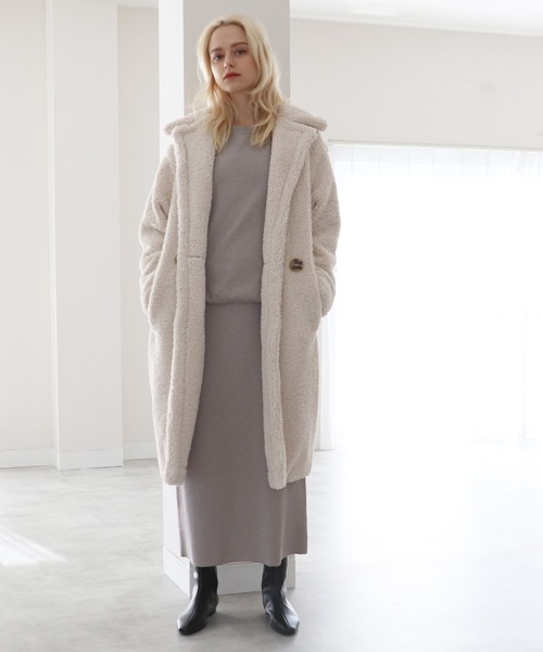 APPARIS(アパリス)の「【APPARIS/アパリス】ビッグカラーロングボアコート(その他アウター・レディース・ホワイト/ワインレッド・34)」の8枚目の写真