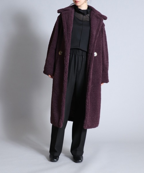 APPARIS(アパリス)の「【APPARIS/アパリス】ビッグカラーロングボアコート(その他アウター・レディース・ホワイト/ワインレッド・34)」の18枚目の写真