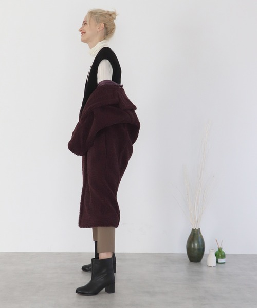 APPARIS(アパリス)の「【APPARIS/アパリス】ビッグカラーロングボアコート(その他アウター・レディース・ホワイト/ワインレッド・34)」の14枚目の写真
