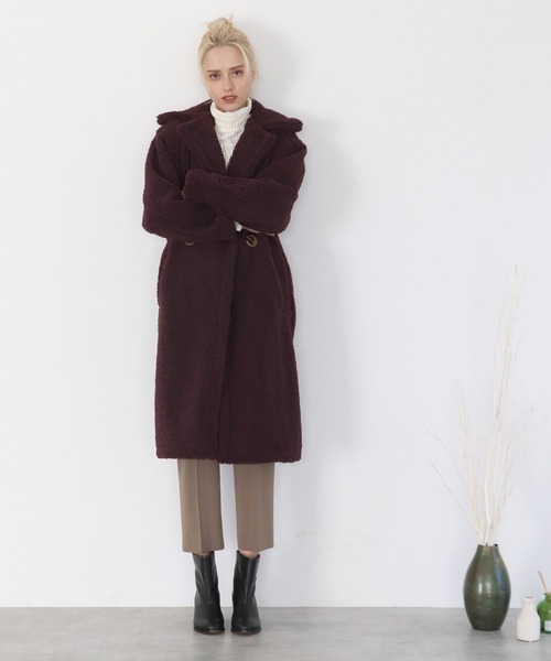 APPARIS(アパリス)の「【APPARIS/アパリス】ビッグカラーロングボアコート(その他アウター・レディース・ホワイト/ワインレッド・34)」の12枚目の写真