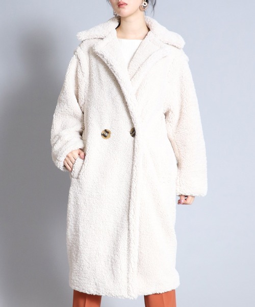 APPARIS(アパリス)の「【APPARIS/アパリス】ビッグカラーロングボアコート(その他アウター・レディース・ホワイト/ワインレッド・34)」の15枚目の写真